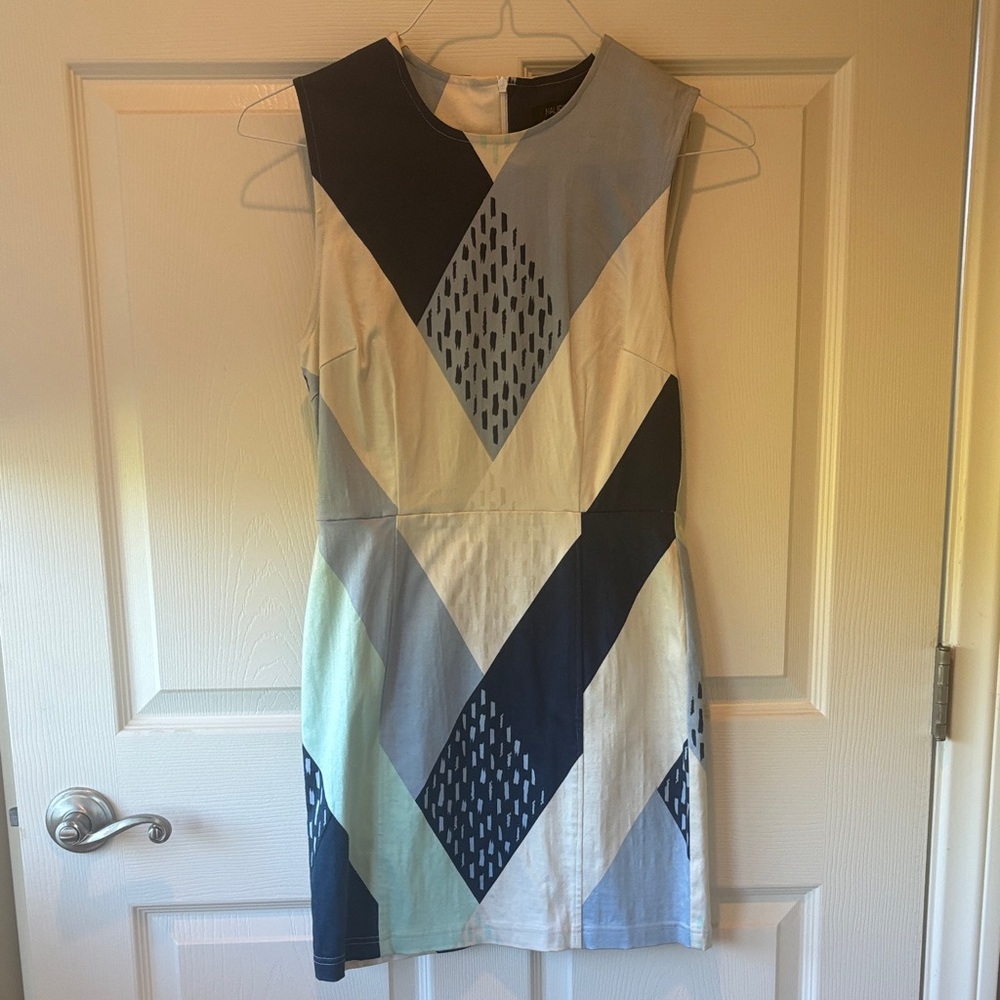 Maurie + Eve Blue and Black Geometric Mini Dress